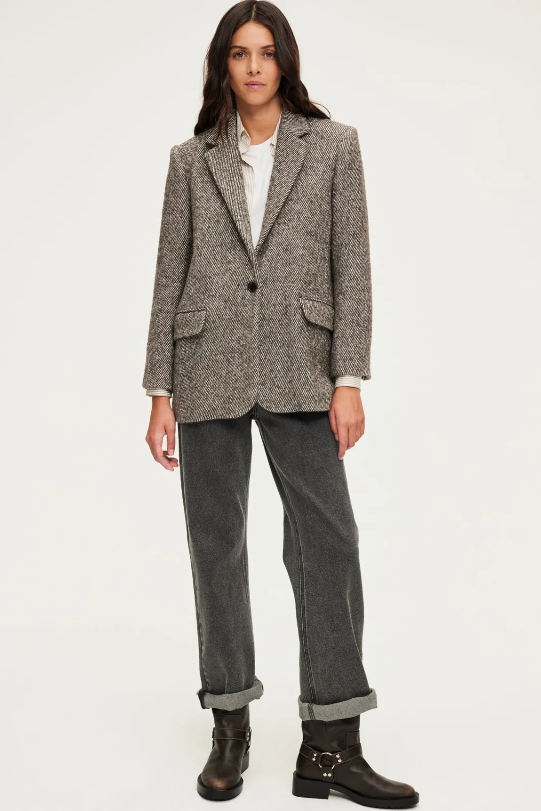 Blazer à rayures obliques - MAZARINE | Pablo Cheap