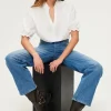 Blouse en coton à col montant | Pablo Clearance