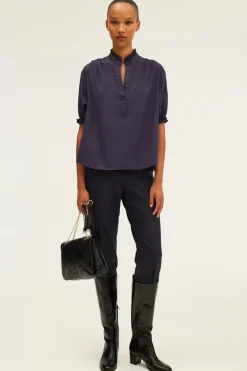 Blouse en coton à col montant | Pablo Online