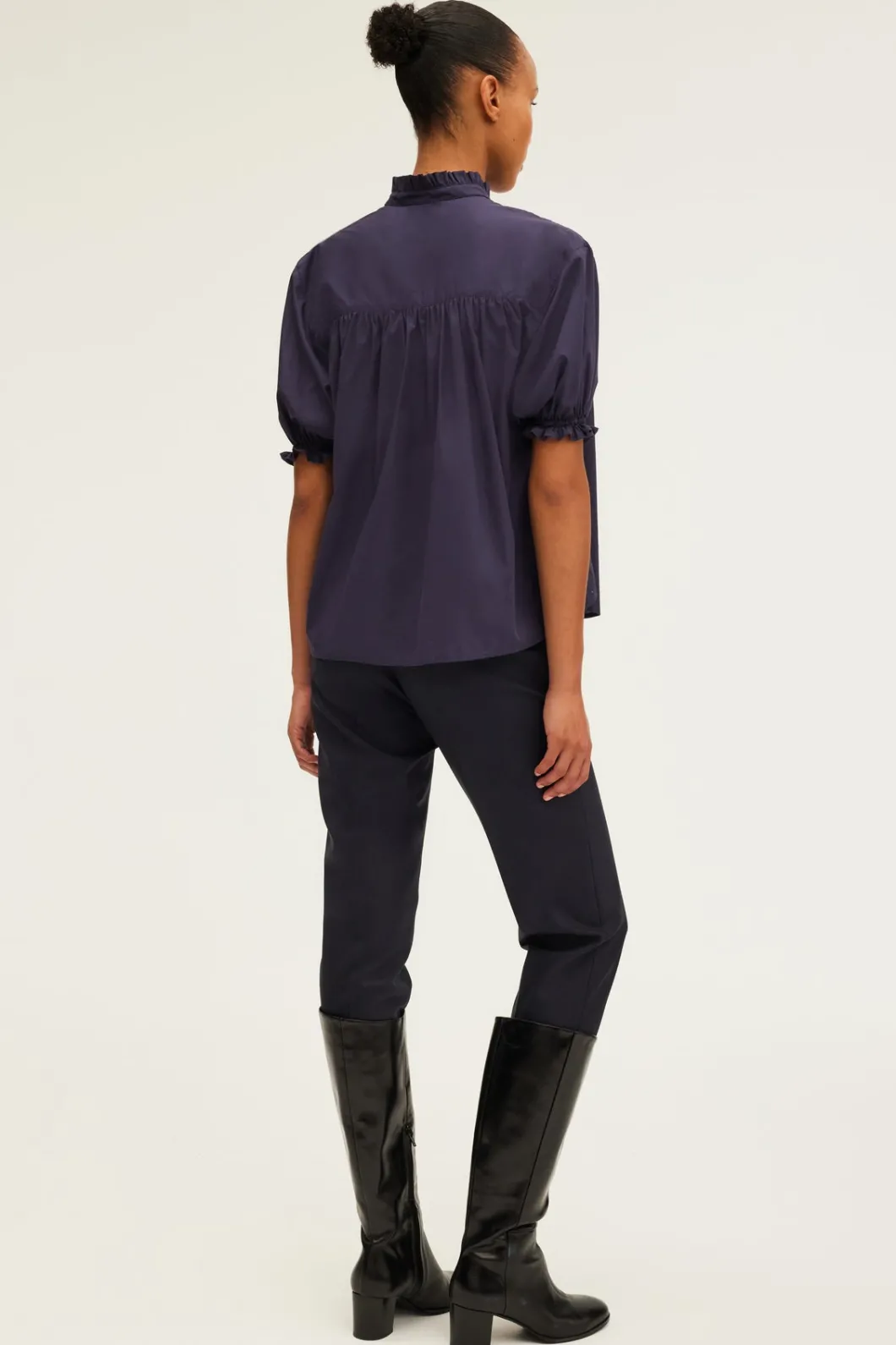 Blouse en coton à col montant | Pablo Online