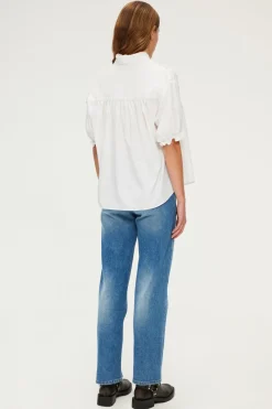 Blouse en coton à col montant | Pablo Clearance