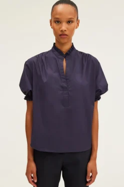 Blouse en coton à col montant | Pablo Online