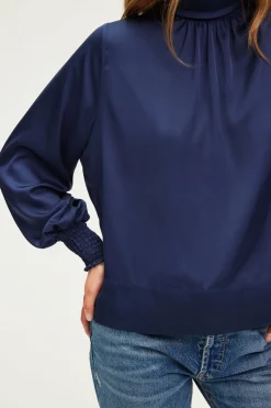 Blouse en satin à col montant - BERYLL | Pablo Hot