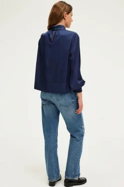 Blouse en satin à col montant - BERYLL | Pablo Hot