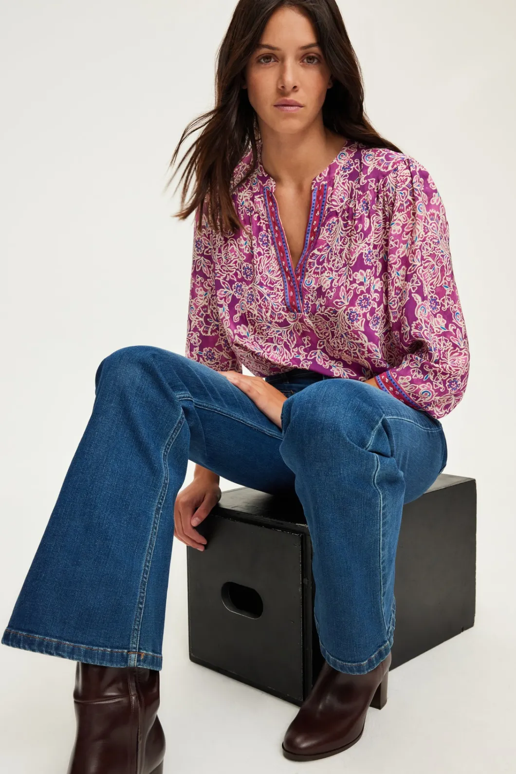 Blouse fluide imprimée – BERNADINE | Pablo New