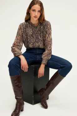 Blouse imprimé cachemire et lurex - BALBINE | Pablo Shop