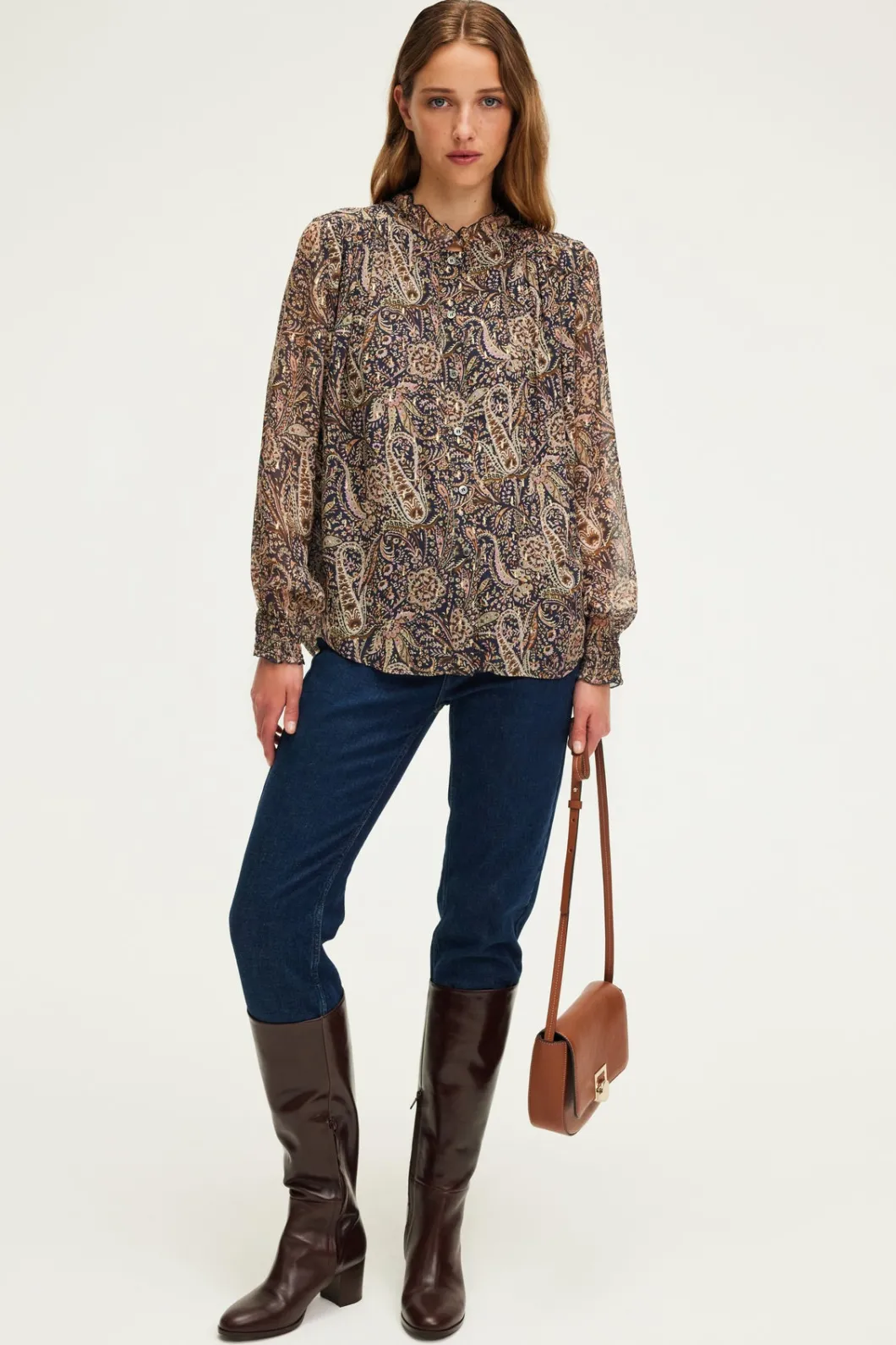 Blouse imprimé cachemire et lurex - BALBINE | Pablo Shop