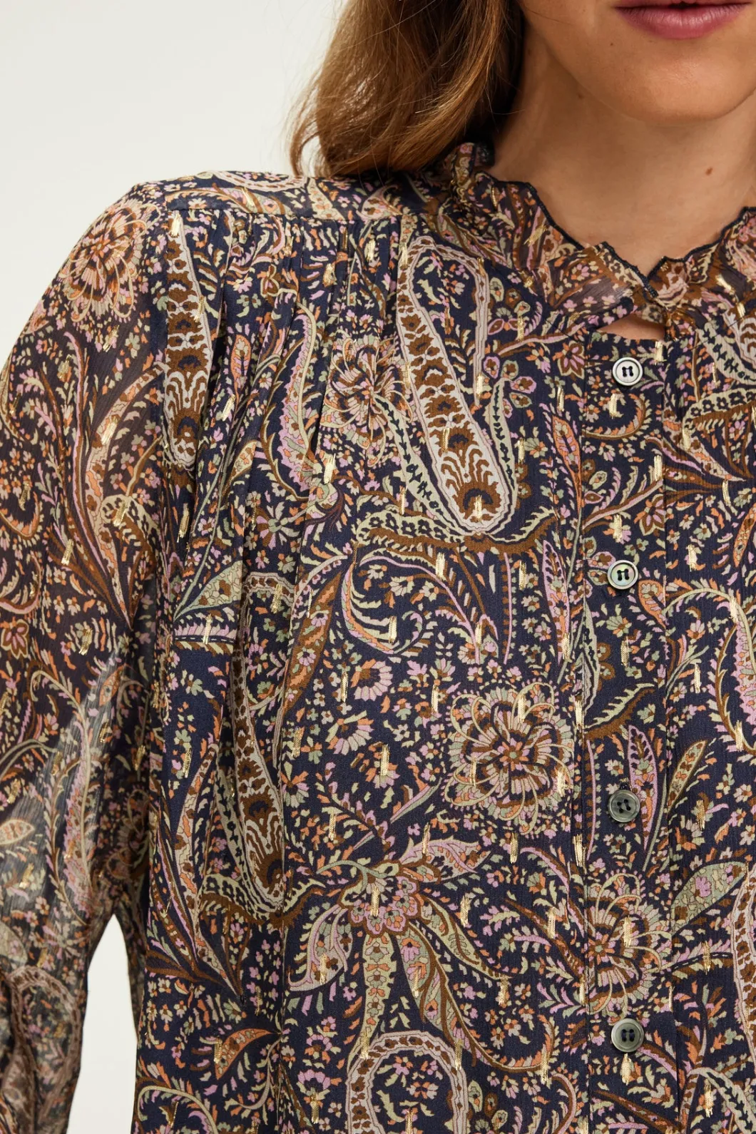 Blouse imprimé cachemire et lurex - BALBINE | Pablo Shop