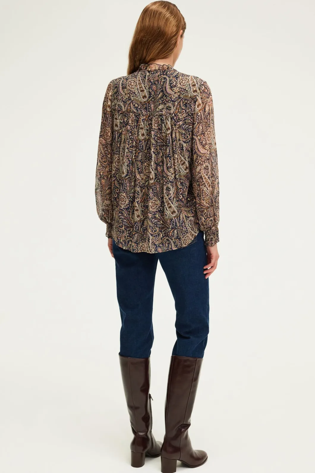 Blouse imprimé cachemire et lurex - BALBINE | Pablo Shop