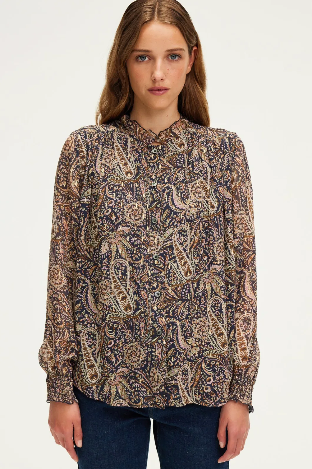 Blouse imprimé cachemire et lurex - BALBINE | Pablo Shop