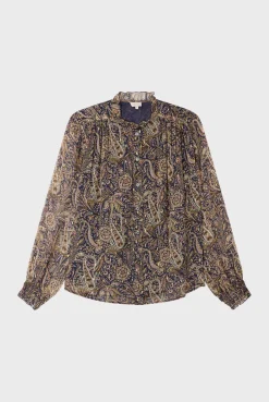 Blouse imprimé cachemire et lurex - BALBINE | Pablo Shop