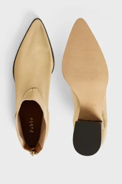 Boots dées à talon en cuir - AXEL | Pablo Store