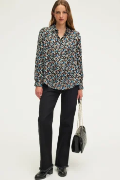 Chemise à fleurs en satin - BERNICE | Pablo Cheap