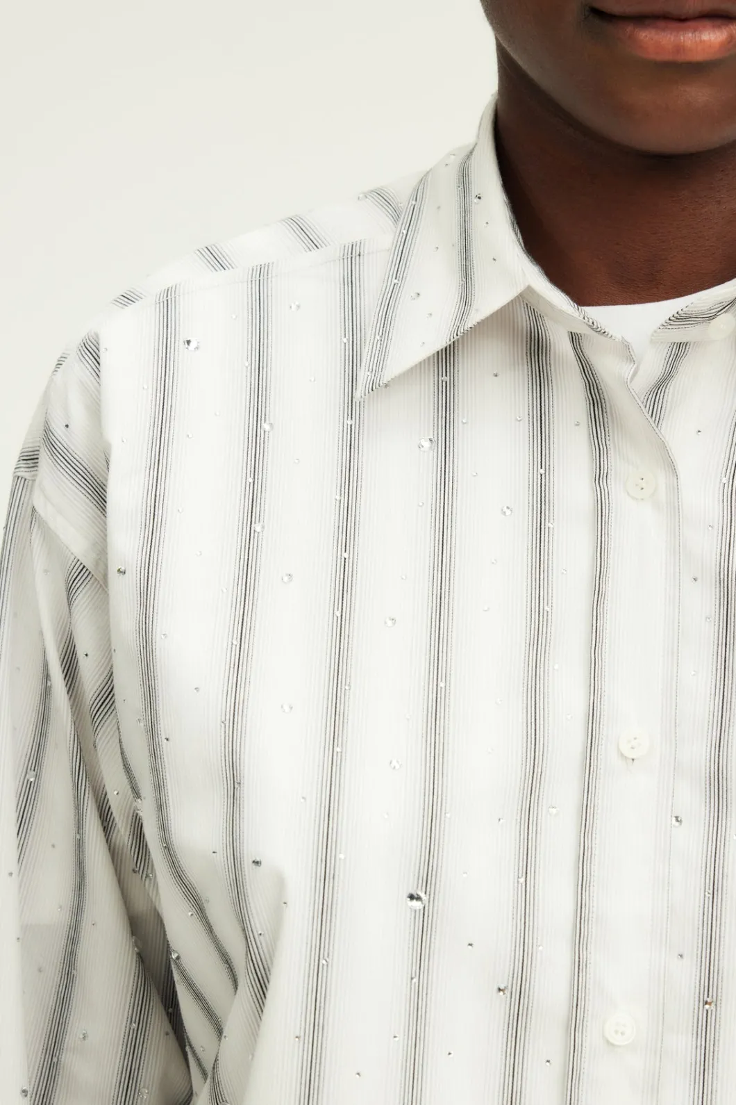 Chemise à rayures et strass - BENOITE | Pablo Sale