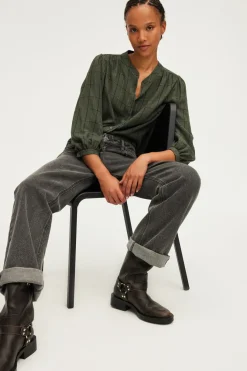 Chemise col rond à carreaux et lurex - BAHIR | Pablo Cheap