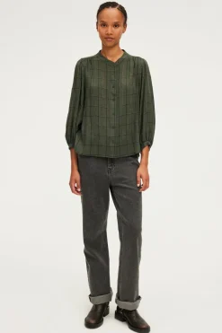 Chemise col rond à carreaux et lurex - BAHIR | Pablo Cheap