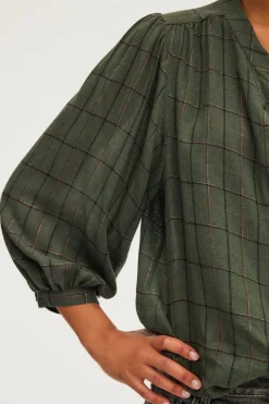 Chemise col rond à carreaux et lurex - BAHIR | Pablo Cheap