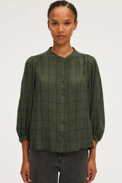 Chemise col rond à carreaux et lurex - BAHIR | Pablo Cheap