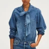 Chemise en jean et col lavallière - BRYONY | Pablo Discount