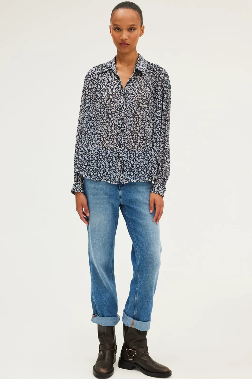 Chemise en mousseline fleurie - BRAILLE | Pablo Shop