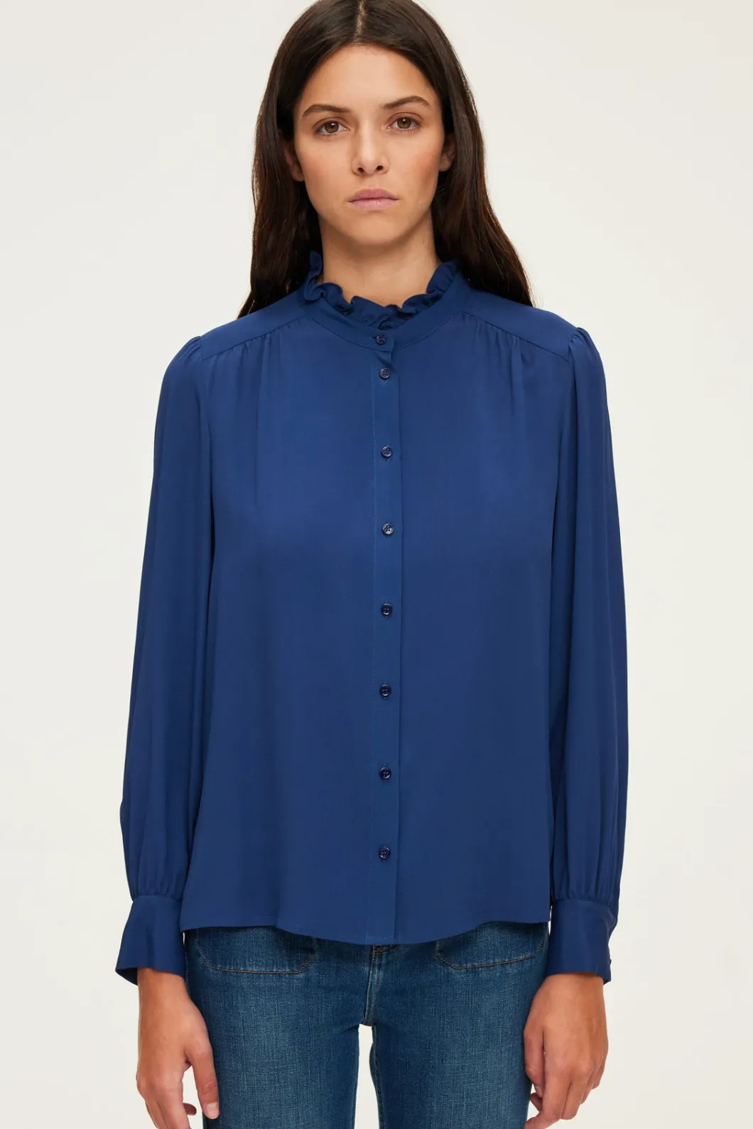 Chemise fluide à col montant - BRUNHILDE | Pablo Discount