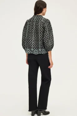 Chemise imprimée brodée en coton - BABI | Pablo Fashion