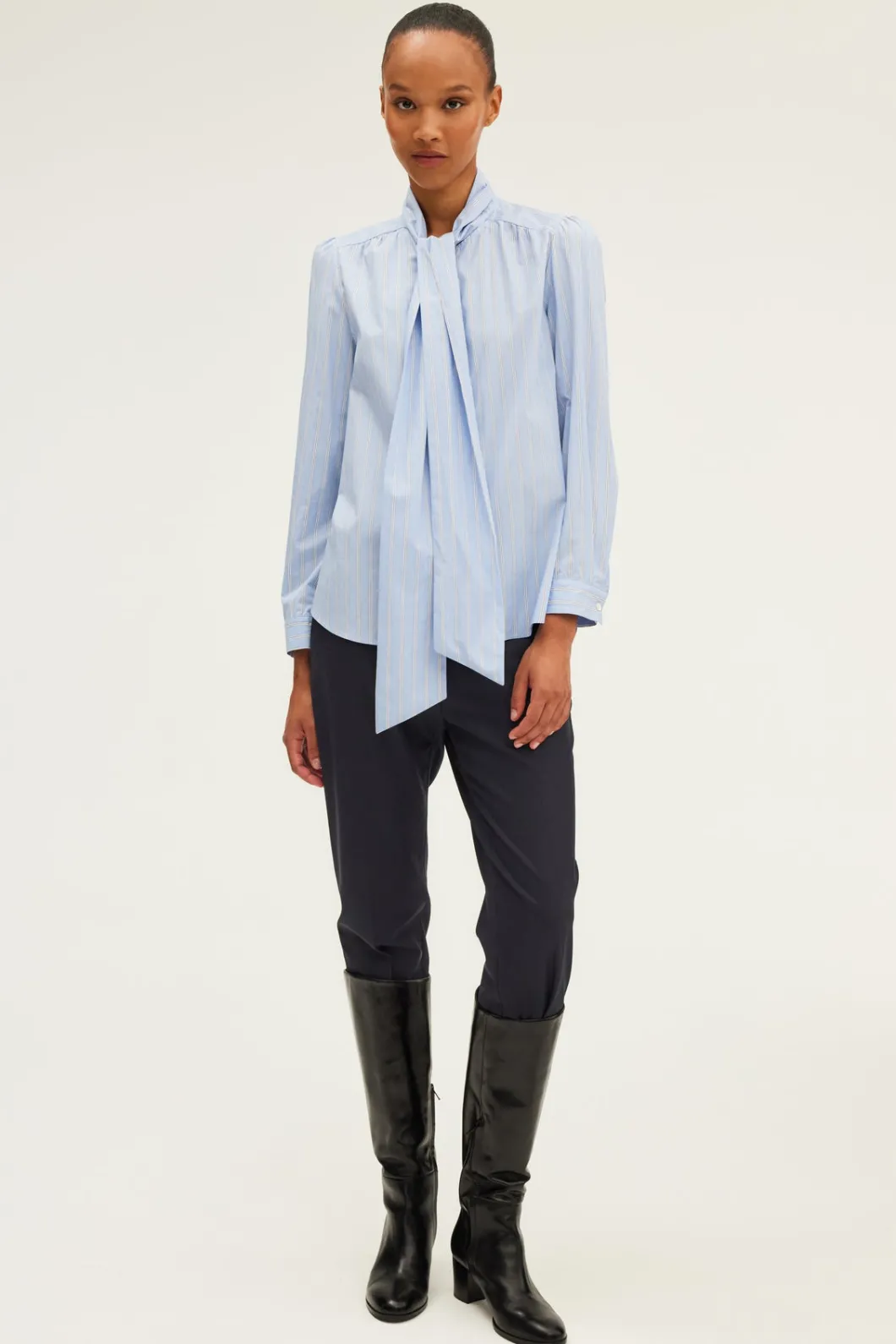 Chemise rayée à col lavallière - BAGATELLE | Pablo Store