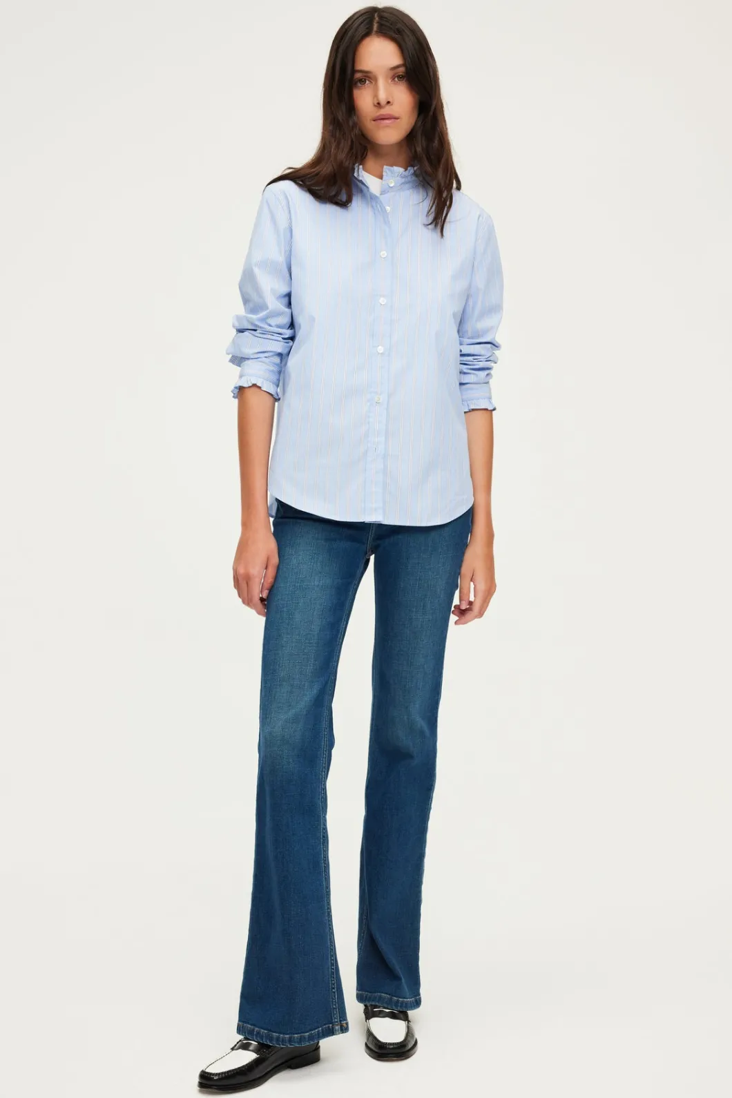 Chemise rayée à col montant - BAIDY | Pablo Cheap