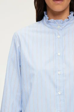 Chemise rayée à col montant - BAIDY | Pablo Cheap