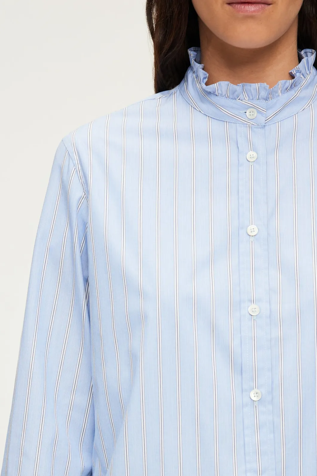 Chemise rayée à col montant - BAIDY | Pablo Cheap