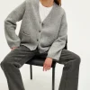 Gilet gris chiné à col V - JOZIE | Pablo Online