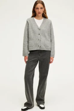 Gilet gris chiné à col V - JOZIE | Pablo Online