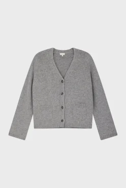 Gilet gris chiné à col V - JOZIE | Pablo Online