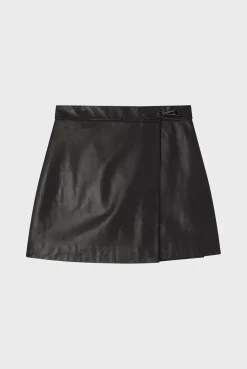 Jupe courte portefeuille en cuir - CARMINE | Pablo Cheap