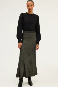 Jupe midi à côtes et lurex - CLAIRETTE | Pablo Outlet