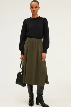Jupe midi en velours fluide - CEPHISE | Pablo Sale
