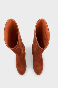 LIZZIE - Bottes à talon en cuir velours | Pablo Hot