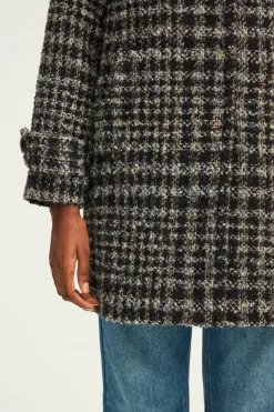 Manteau col montant à carreaux - LYSANDRE | Pablo Cheap