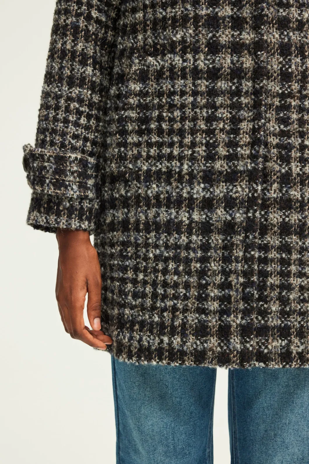 Manteau col montant à carreaux - LYSANDRE | Pablo Cheap