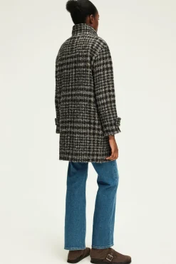 Manteau col montant à carreaux - LYSANDRE | Pablo Cheap