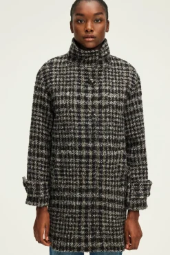 Manteau col montant à carreaux - LYSANDRE | Pablo Cheap