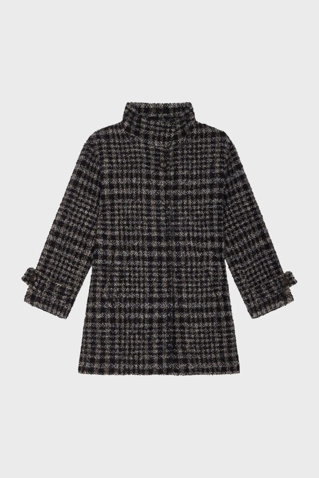 Manteau col montant à carreaux - LYSANDRE | Pablo Cheap