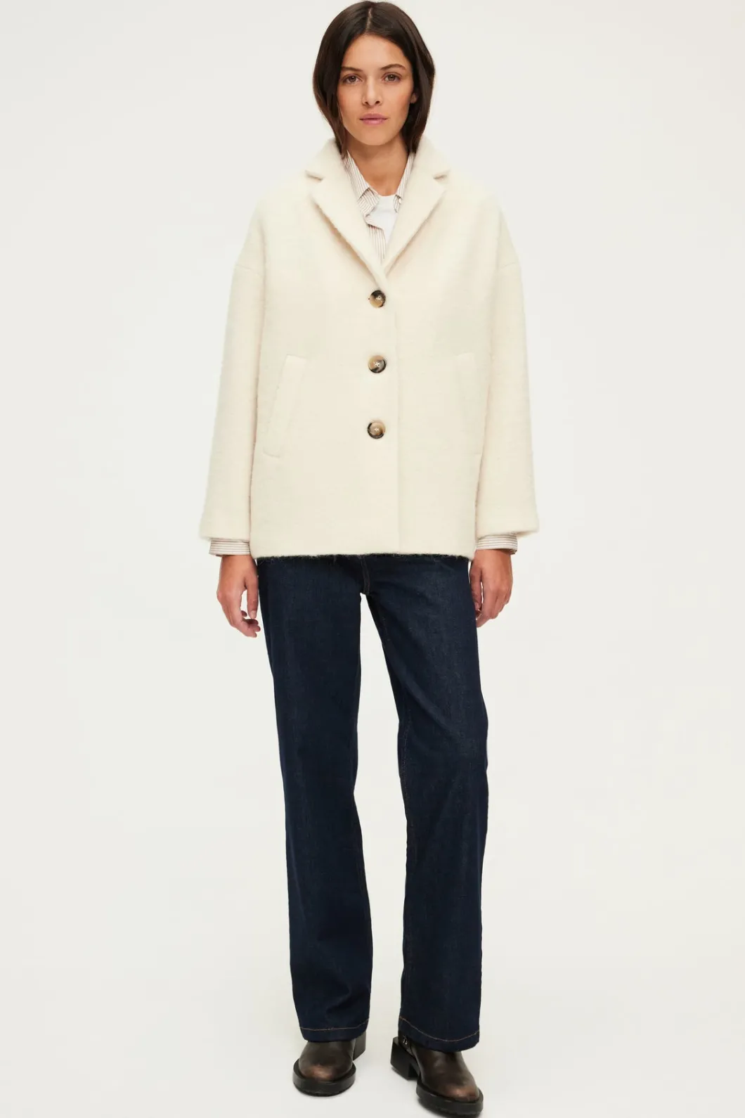 Manteau court écru - LUCIENNE | Pablo Online