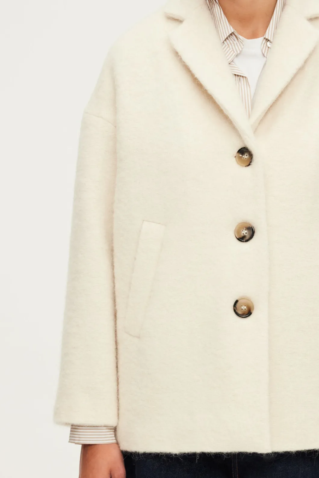 Manteau court écru - LUCIENNE | Pablo Online