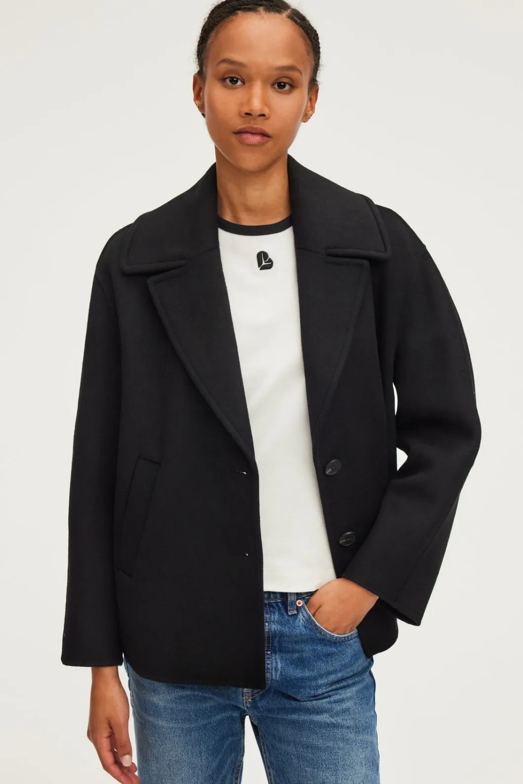 Manteau court en laine double face - LORLINE | Pablo Sale
