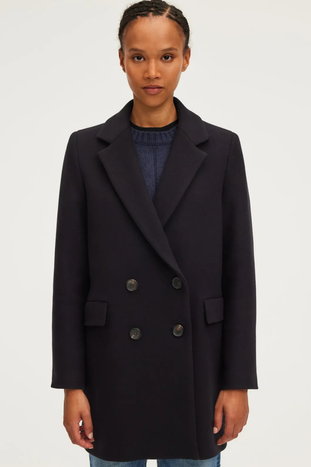 Manteau droit à boutonnage croisé - LIANE | Pablo Online