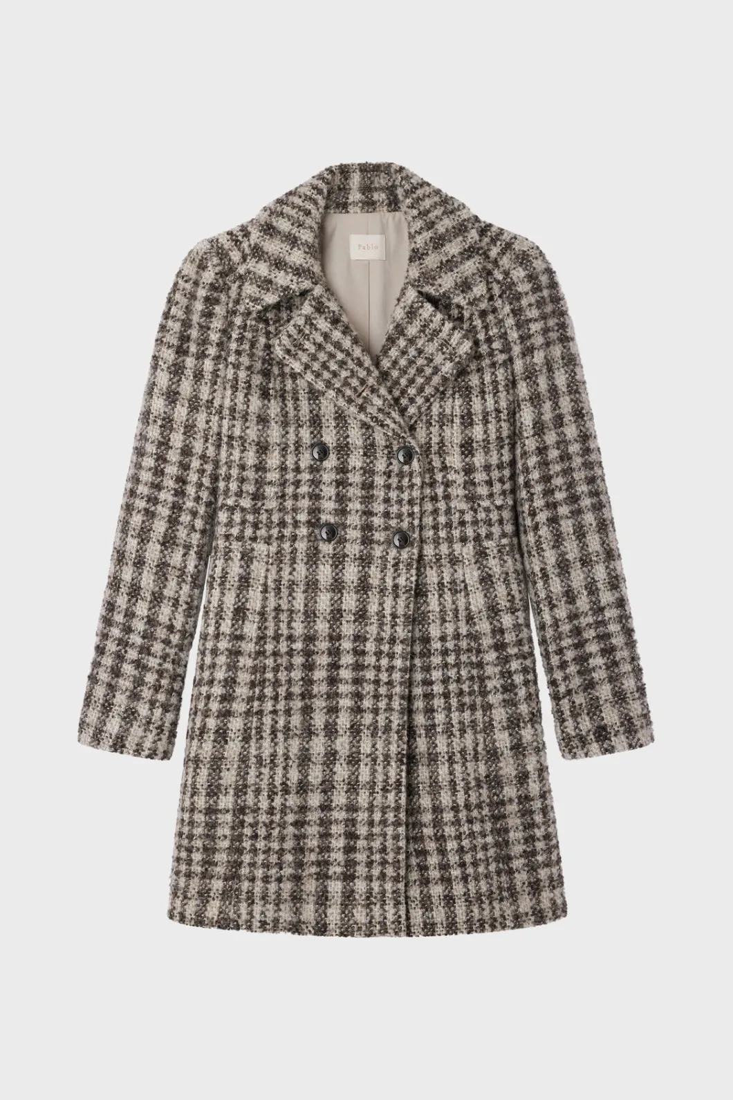 Manteau mi-long cintré à carreaux - LIVIE | Pablo Sale