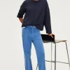 Pantalon droit en velours ciel - NANETTE | Pablo Shop