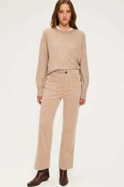 Pantalon droit en velours beige - NANETTE | Pablo Best