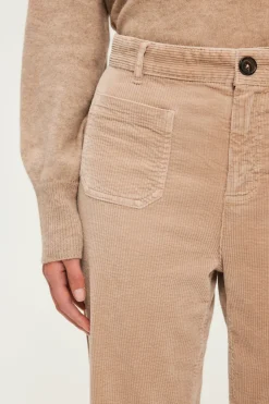 Pantalon droit en velours beige - NANETTE | Pablo Best